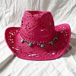 Wide Brim Hats Bucket Hats Wide Brim Straw Cowboy Hat for Men and Women Blue Bucket Sun Hat for Summer Outdoor Activities