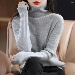 Women's Sweaters Korean Fashion Turtleneck Pullover Fall Winter Cashmere Sweater Women Pure Color Casual Long-sleeved Loose Bottoming Top