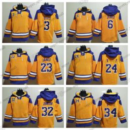 DIY James Magic Johnson Davis 24Bryants Yellow Basketball Spring And Autumn Thin Hooded Sweater Mens Loose Student Winter Plush White Hoodie Custom Men Youth Women