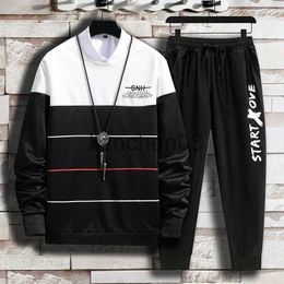 Men's Tracksuits 2023 Men Sets Casual Harajuku Jogging Tracksuits Hoodies+Pants Two Piece Outfit Set Spring Mens Streetwear Sports Suit Patchwork J230821