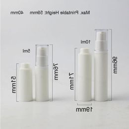 5ml 10ml Portable Empty Cosmetic Airless Pump Lotion Bottle 10ml 1/3oz Refillable Beauty Container and clear pump clear cap Shevn