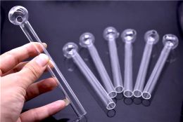 6 inch clear Pyrex oil burner thickness glass tube oil nail 25mm OD Ball for water Smoking pipe Glass smoking pipe LL