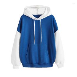 Women's Hoodies Autumn Women Hooded Pullovers Sweatshirts Female Clothes Long Sleeve Streetwear Casual Drawstring Patchwork