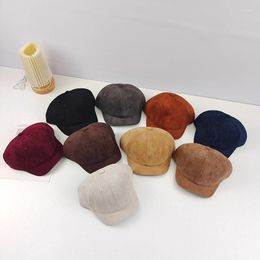 Ball Caps 2023 Brand Short Brim Winter Baseball Cap For Men Suede Solid Color Hip Hop Japanese Korean Street Women Hat Casquette