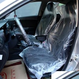 Car Seat Covers 50Pcs/Set Repair And Maintenance Disposable Protection Er Plastic Accessories Interior Ers Drop Delivery Mobiles Moto Dhzyk