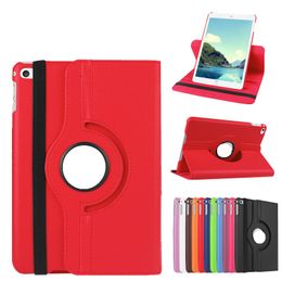 360 Degree Rotating PU Leather Tablet PC Cases for iPad 10 10th Gen Pro 11 10.2 10.5 9.7 Air 5 4 3 2 Mini 6 Rotatable Stand Shockproof Cover Black