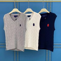 Mens vests Wool knitted top vest ralph sleeveless kntting V -neck for womens man pony outwear coats sweater laurens302y