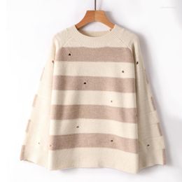 Women's Sweaters Sweater Autumn And Winter High End Fashion Short Style Small Korean Version Advanced Design Sense Slim Fit Striped