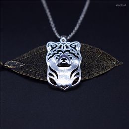 Pendant Necklaces Elfin Wholesale Trendy Japanese Akita Gold Color Silver Dog Jewellery Women Men