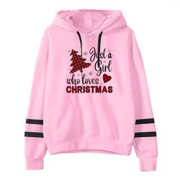 Women's Hoodies Y2k Clothing Christmas Sweater Long Sleeve O-Neck Hooded Shirt For Women Merry Celebration Pattern