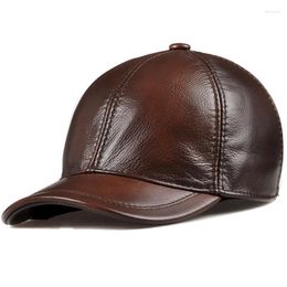 Ball Caps SVADILFARI Wholesale 2023 Spring Genuine Leather Adjustable Solid Deluxe Baseball Cap Brand Men's Hats/caps Man/Woman