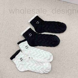 Socks & Hosiery Designer Trendy jk Sweet and Cute Letter Embroidery Wave Black White Cotton sock women ZO49