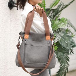 Duffel Bags Canvas Shoulder Bag For Women 2023 Luxury Designer Handbag Ladies Large Capacity Shopping Fashion Crossbody