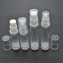 30pcs/lot AS Empty Lotion Cream Emulsion Sample Plastic Airless Bottle 10ml Cosmetic Packaging Container for Travel SPB85 Psdvp