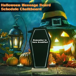 Decorative Objects Figurines Multipurpose Chalkboard for Writing Notes Gothic Halloween Decor Mini Black Coffins Party Office School 230818