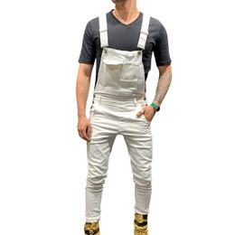 HEFLASHOR Men Adjustable Shoulder Strap Slim Denim Overalls Bib Pants Jumpsuit Fashion Overalls joggers Men Suspender Pants 20192608