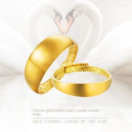 Wedding Rings 2023 Vietnam Sand Gold Couple Glossy Ring Men's And Women's Classic Versatile Adjustable Open Plated Anillo