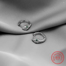 Hoop Earrings Real 925 Sterling Silver Fashion Jewelry Crystal Zircon Snake For Woman XY0111