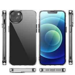 Ultra Clear Simple Design Phone Cases for iPhone 15 Pro Max 14 Plus 13 Mini 12 Samsung Galaxy S23 S22 2MM Acrylic 2MM TPU Hybrid Transparent Thick Slim Shockproof Cover