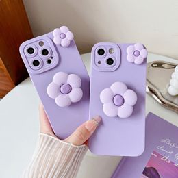 3D Cute Flower Stand TPU Soft Case for Xiaomi Redmi Note 12 Pro 11T 11S 10T 10 Pro Max 9T 8T Mobile Phone Holder Cover