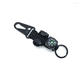 Keychains Compass Keychain Men Women Umbrella Rope Climb Tactical Survival Tool Carabiner Hook Cord Backpack Buckle Outd