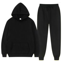 Men's Tracksuits Autumn Hoodie And Women's Solid Colour Sets Men Fashion Hoodies Black Brand Pants Casual Jogger Suit Tracksuit Sweatshirt