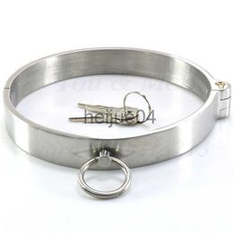 Other Health Beauty Items 304 Stainless Steel Neck Collar Restraint Metal Choking Rings Premium Bondage Neck Slave Lockable Nacklace Fetish SM Sex Games x0821