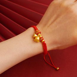 Charm Bracelets Charms Original Copper Bangle Red Woven Thread Rope Lucky Blessing For Women Men Jewelry Luxury Lovers Bangles