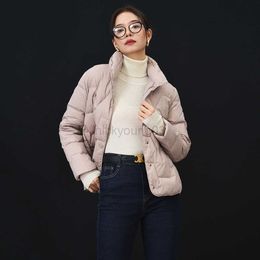 Women's Down Parkas LAVE 2022 WINTER WOMENS MID LONG WHITE DUCK DOWN COATS CASUAL STYLE