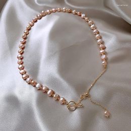 Chains Natural Baroque Pink Freshwater Pearl 14K Gold Filled Female Necklace Jewelry For Women Valentine's Day Gifts