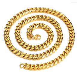 Chains Ytrkiasy 8mm Chain Name Necklace Gold Cuban Stainless Steel 18K Plated Tarnish Free Chunky Women Trendy
