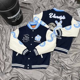 Men's Jackets Human Made Vandy the Pink Rabbit Year Embroidered Baseball Jacket Clothing PU Leather Coats Winter Japanese Brand Motorcycle J230821