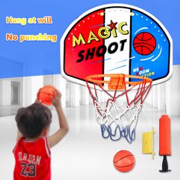 Balls 27X21cm Basketball Basket Hoop Toys Plastic Mini Basketball Board Family Kids Children Basketball Toy Set Wall Game Mini Basket 230820