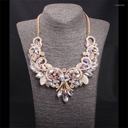 Chains Korean Fashion Design Crystal Gemstone Short Collar Rhinestone Necklace Vintage Choker Necklaces Exaggerated Accessories Women