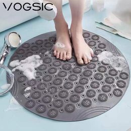 Bath Mats Non-Slip Bathtub Mat PVC Safety Shower with Drain Hole Bathroom Mat Creative Massage Foot Mat Easy To Clean Bathroom Accessories 230820