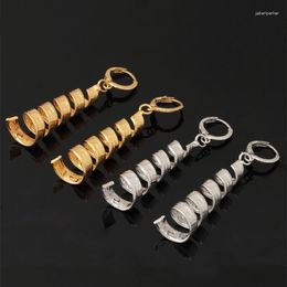 Dangle Earrings ChainsPro Fashion Jewellery Drop Trendy Gold/Silver Colour Unique Spiral Design For Women E423