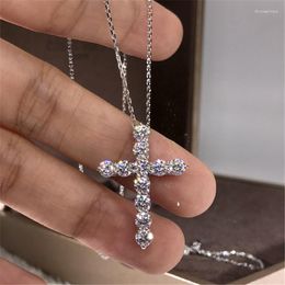 Pendant Necklaces Pure For Women Cross Necklace Chain Trendy Jewelry Accesories Bijoux Wholesale