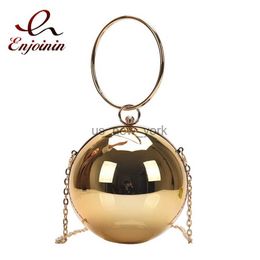 Evening Bags Colorful Round Shape Party Clutches for Women Shiny Purses and Handbags Designer Mini Chain Shoulder Bag Crossbody Evening Bag HKD230821