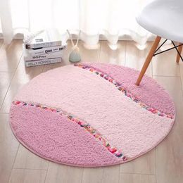 Carpets 3D Floral Decor Round For Living Room Bedroom Chair Mats Soft Rugs Floor Anti-slip Mat Study Home Decoration