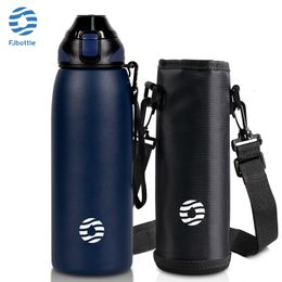 Mugs FEIJIAN Water Bottle 1L Vacuum Sports Warm and Cold Drink Stainless Steel Flask 230818