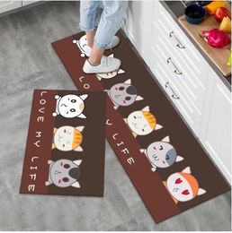 New Carpets Antislip Kitchen Floor Mat Blue Lattice Rug Bath Long Strip Absorption Doormat Entrance Balcony Living Room Household 20230820A10