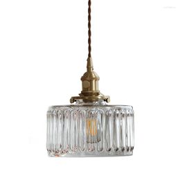 Pendant Lamps Modern Bedroom Bedside Chandelier American Vintage Guest Room Bar Restaurant Corridor Light Transparent Glass