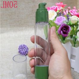 30ml 50ml Green Packing Bottle Portable Airless Pump Dispenser Bottles For Travel Lotion Empty Cosmetic Dkqpd