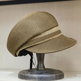 Berets UV Protection Straw Cap Women Sun Hat Brim Visor Flat Ivy sboy Cabbie Beret Paperboy Outdoor Beach 230821