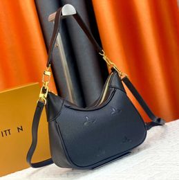 Womens black Leather 7a bagatelle shoulder bag Luxury tote handbags clutch embossed Underarm bags fashion designer cross body hobo satchel