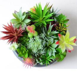 Decorative Flowers Simulated Successful Plant Green Cactus Mini Oments Combination Potted Decoration Balcony Living Room Birthday Party