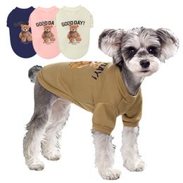 Dog Apparel Puppy Clothes Bear Pattern Dog Clothes for Small Dogs Winter Pet Cat Vest Poodle Teddy Yorkie Chihuahua French Bulldog Costumes 230821