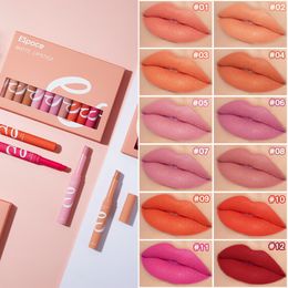 Lipsticks Set Lip Gloss Makeup Colour Retention Moisturising Non-Fading 12 Colour Velvet Matte Lipstick Colour Makeup Lip Pencil Dark Skin