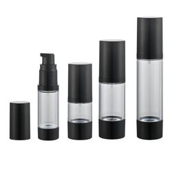 15 30 50 80 100 120ml Airless Pump Bottle-Empty Refillable Black Airless Vacuum Pump Cream Lotion Make Up Bottle Toiletries Liquid Cont Umvo