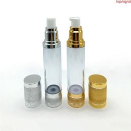 50ML Gold Silver Travel Refillable Airless Cream Lotion Pump Bottle Vacuum Cosmetic Packaging 50cc Containers SN853goods Pwivr